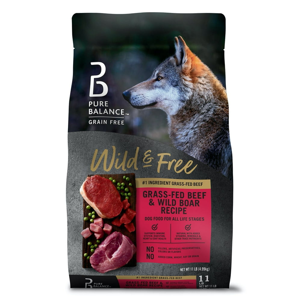 Pure Balance Wild & Free GrainFree Formula Dry Dog Food, GrassFed