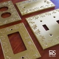thumbnail image 4 of Rio Salto Floral Collection Brushed Brass Gold Rocker Light Switch Plate, 1-Gang 5" x 3.13" 4-Pack Midsize Metal Wall Plates Decorative Outlet Cover Premium Heavy-Gauge Wall Plates, 4 of 8