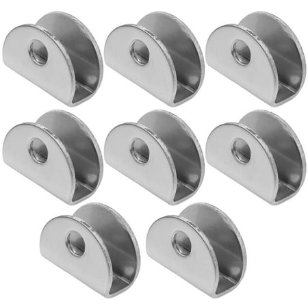 

zhuxiali 8pcs Glass Shelf Clamps No-drill-on-glass Fixed Panel Clip Semicircle Clips Size S