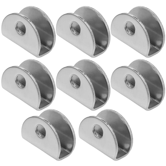 FELTECHELECTR Glass Shelf Mounts Stainless Steel Silver 8pcs
