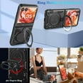 thumbnail image 5 of Dteck Case for Motorola Razr 2024,Shockproof Ring Stand Silicone+PC Case with Front Screen Protector Military-Grade Protection Cover for Motorola Razr 2024,Black, 5 of 6