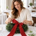 thumbnail image 6 of Wreath Sash, Wide Red Elegant All Season Wreath Ribbon, 2 Pack Decorative Wreath Accent, for Front Door Porch Wedding Holiday Home Farmhouse Celebration Decoration, 6 of 6