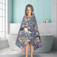 thumbnail image 6 of Border Collie Dog and Flower Florals Hooded Bath Towel，50"x30" for Ages 3 To 12 Kids, Quick Dry Lightweight Soft Microfiber Hood Beach Towel Cover Up for Kids, 6 of 7