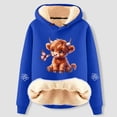 thumbnail image 4 of Chandail en Molleton Grande Taille, Sweat à Capuche Doublé Imprimé Vache Mignon Mode Décontractée Manches Longues pour Confort Confortable, Chandail en Molleton Col Rond Femmes, Taille : L, 4 of 5