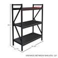 thumbnail image 3 of 3 Shelf Bookcase - Console Table or Storage Shelf with Carbon Fiber Texture Finish and K Shaped Legs by Lavish Home (Black), 3 of 6