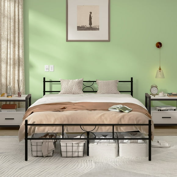 Cama doble Cama base Matrimonial Base con Cabecero y Pie de Cama 198*141*80cm