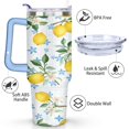 thumbnail image 3 of 40 oz Tumbler Lemon with Handle Stainless Steel Travel Cup Leak Resistant Travel Cups Car Cup Holder Friendly for Gym Travel Office, 3 of 7