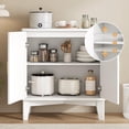 thumbnail image 4 of FANRAL 30" Wide Fluted Sideboard Buffet Cabinet with 2 Doors,Adjustable Shelves,X-Shaped Base Mid Century Modern Storage for Kitchen Living Room Dining Room,White Storage Cabinet, 4 of 7