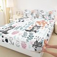 thumbnail image 3 of Homewish Kawaii Grey Wolf 4 Pieces Queen Sheet Sets for Child Boys Girls,Chic Floral Flower Ultra Soft Flat Sheet,Cartoon Animal Queen Fitted Sheet,Super Cozy Room Decor, 3 of 7