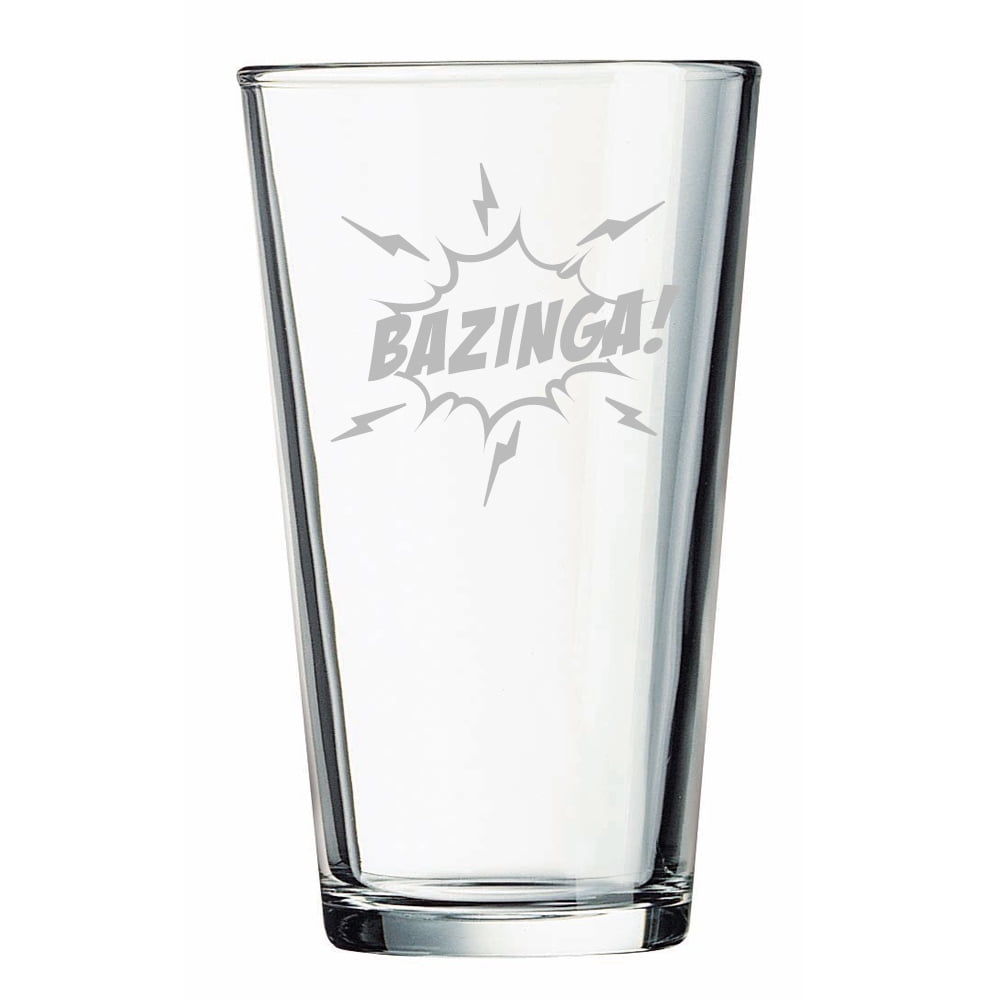 Big Bang Theory Bazinga Engraved 16 oz Pint Glass by
