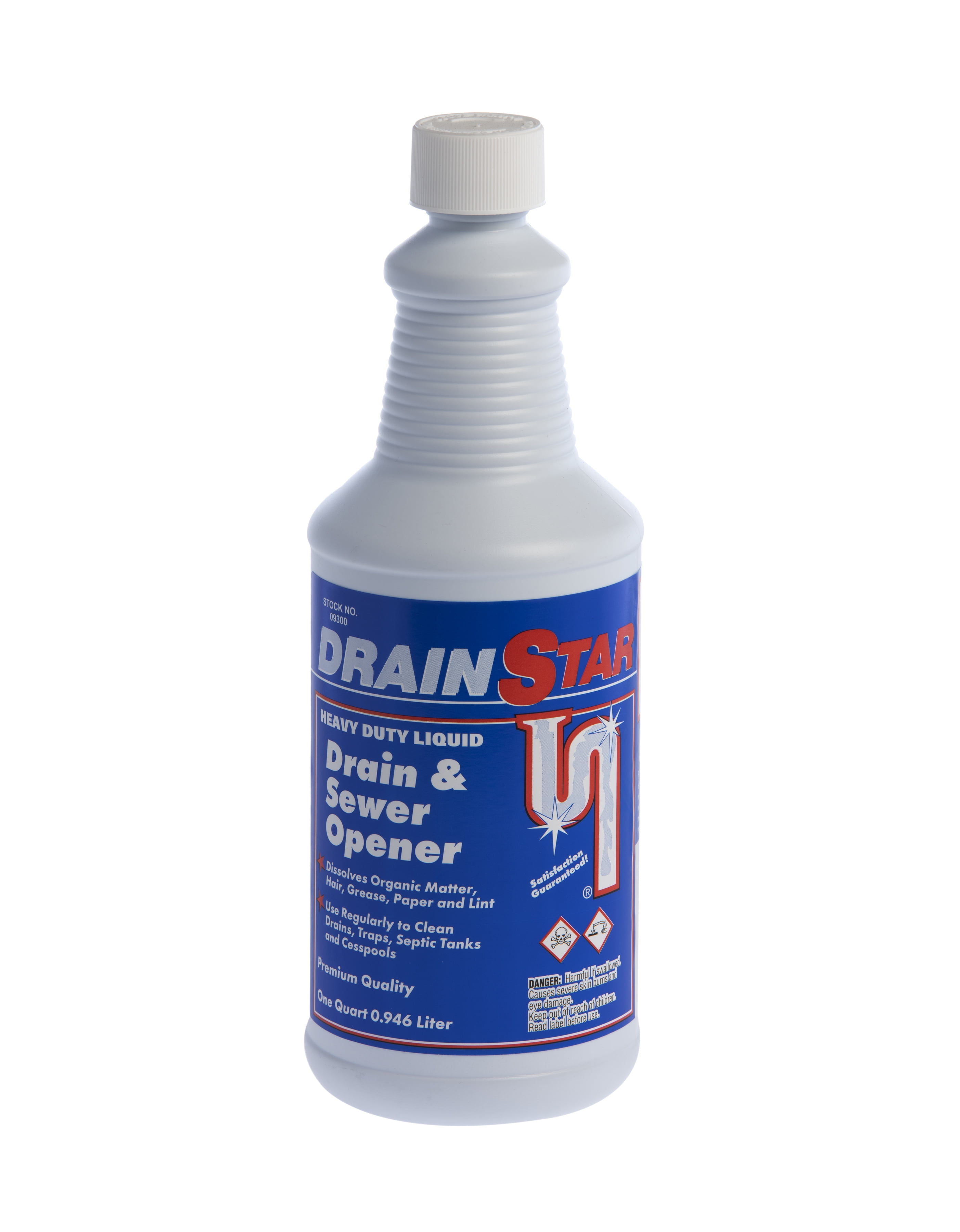FixtureDisplays® Drain Star Heavy Duty Liquid Drain Pipe Opener 1 qt. Each 09300BLACKSWAN