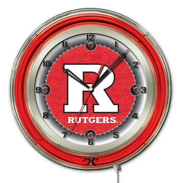 Rutgers 19" Double Neon Wall Clock
