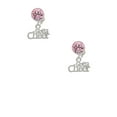 thumbnail image 2 of Delight Jewelry Silvertone Gotta Cheer Pink Crystal Clip on Earrings, 2 of 5