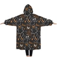 thumbnail image 2 of Oversized Wearable Blanket Hoodie,Spooky Halloween Pattern Sherpa Blanket Hoodie with Super Pockets,Super Warm Fuzzy Pullover for Women & Men, 2 of 6
