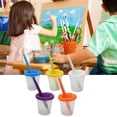 thumbnail image 3 of pitrice 5pcs Non Spill Paint Cup + 5pcs Paint Bristle Brush Light Color, 3 of 8