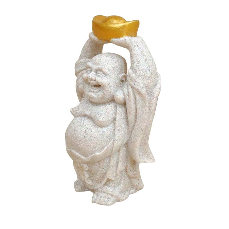 Meditation Seated Buddha Statue Sandstone Decors Figurine Art Furnishing Ar F7O2 