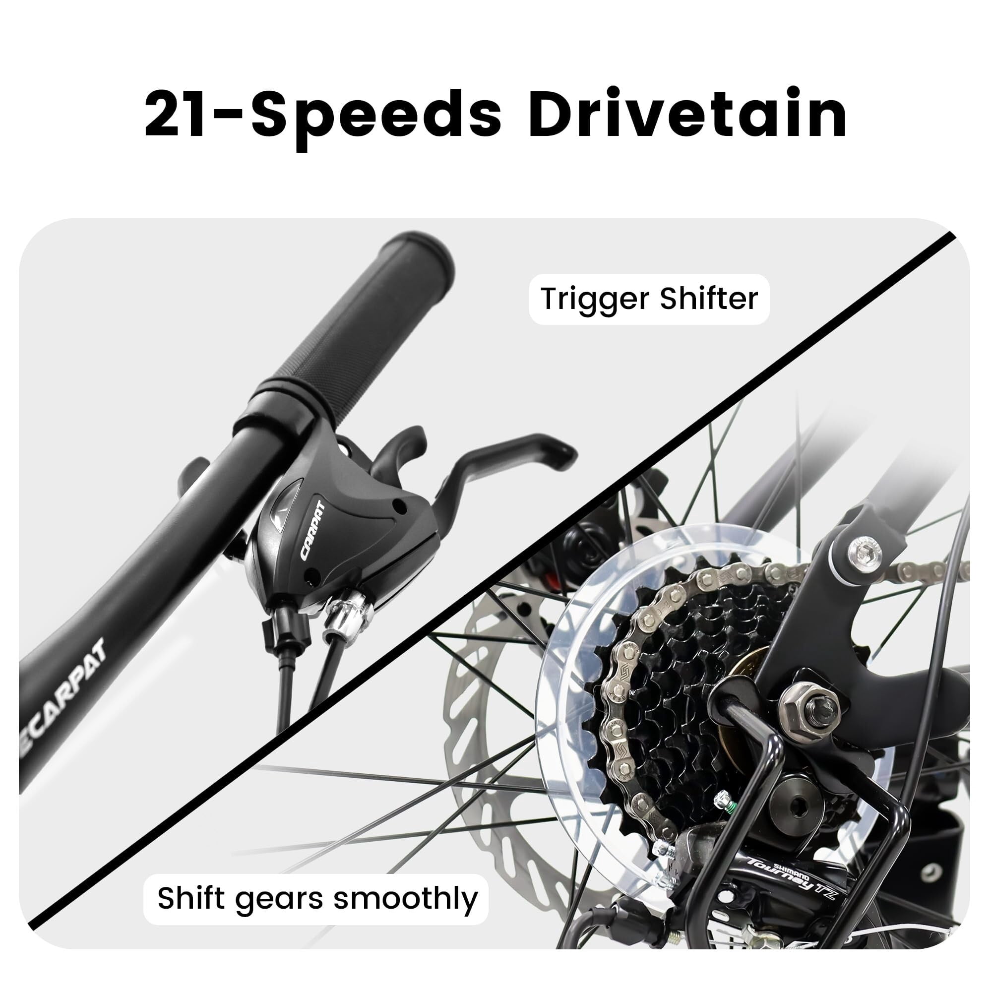 27.5-Inch Full Suspension Mountain Bike, 21-Speed Disc Brakes, Steel Frame, Unisex for Adults-Black