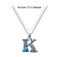 thumbnail image 2 of Retro Style Turquoise Alphabet Necklace Featuring 26 Unique Letter Charms for Fashion Accessory, 2 of 4