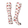 thumbnail image 4 of Balery Hand Drawn Strawberry Printed Novelty Socks Men's Women's Crew Socks Sports Socks Knee High Socks Cotton Socks Quirky and Cool Socks, 4 of 9