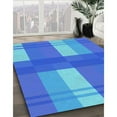 thumbnail image 3 of Ahgly Company Machine Washable Indoor Rectangle Transitional Bright Turquoise Blue Area Rugs, 8' x 10', 3 of 7