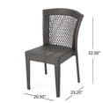thumbnail image 3 of GDF Studio Bonnie Outdoor Wicker Stacking Dining Chairs, Set of 2, Multibrown, 3 of 9