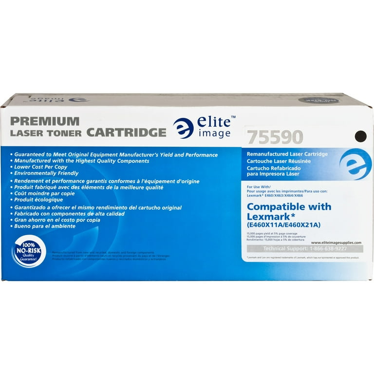 Elite Image Remanufactured Toner Cartridge - Alternative for Lexmark (E460X11A) - Laser - 15000 Pages - Black - 1 Each Elite Image Remanufactured Toner Cartridge - Alternative for Lexmark (E460X11A) - Laser - 15000 Pages - Black - 1 Each