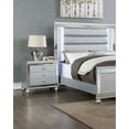 thumbnail image 4 of 1 PC Modern Bedside Cabinet with Pebbled Texture Diamond Pattern, Freestanding Nightstand with  Full-extension Ball Bearing Glides,Wood Veneer Night Table with Mirror Accents, Silver, 4 of 7