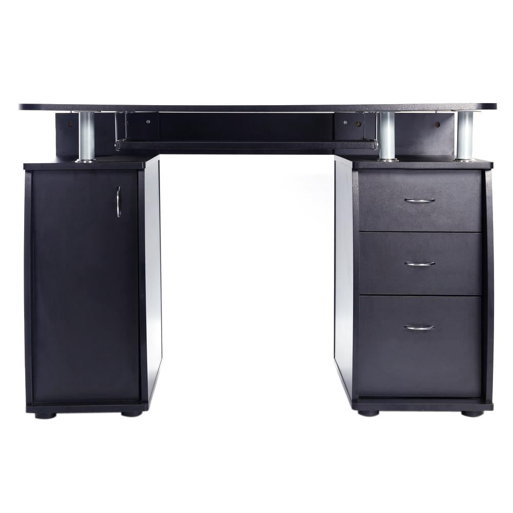 Ktaxon Black 3 Drawers Computer Desk Black Study Workstation Office Furniture