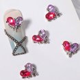 thumbnail image 2 of 15 piezas de uñas grandes de aleación de plata 3D, selección multicolor, marco de metal para uñas, imitación de piedras preciosas grandes, gemas de cristal, arte de uñas con diamantes, 2 of 5
