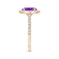 thumbnail image 3 of ANGARA Natural Oval 1.6 ct Amethyst Halo Ring with Diamond Accents in 14K Rose Gold for Women (Size-9x7mm) | February Birthstone, Birthday, Anniversary, Jewelry Gift for Women | Natural Amethyst Ring, 3 of 9