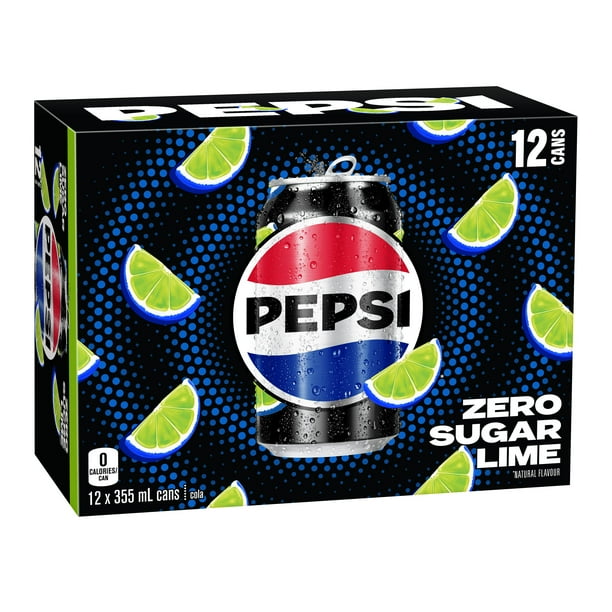 Pepsi Zero Sugar Lime Cola 12 x 355 ml, Cans - Walmart.ca