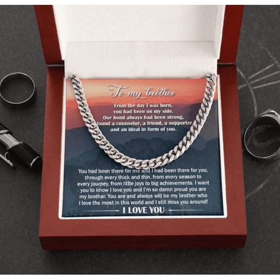 Big Brother Cuban Chain Necklace, Brother Gift Ideas, Big Brother Gifts, Meaning Gift For Big Brother, To My Brother Gift.