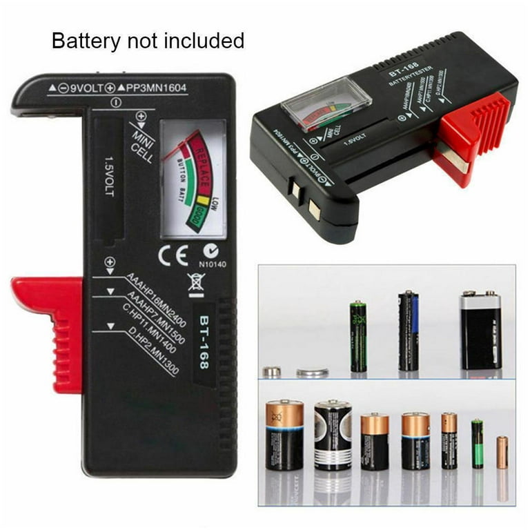  DLYFULL - Comprobador de batería, pantalla LCD universal para  pilas AA AAA C D 9V CR2032 CR123A CR2 CRV3 2CR5 CRP2 1.5V/3V pilas de  botón, 1 pilas AAA incluidas : Electrónica