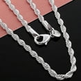thumbnail image 6 of 925 Sterling Silver Twist Rope Chain Bracelet for Men and Women – Unisex 2mm Silver Bracelet with Clasp, Fashion Jewelry for Daily Wear or Gift, Available in 22 Inch Lengths, 6 of 8
