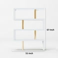 thumbnail image 6 of Benjara 67 Inch Bookcase, Vertical Freestanding Divider, 4 Shelves, White, Gold, 6 of 6