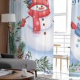 thumbnail image 6 of Blue Christmas Sheer Curtains 96 Inches Long, Xmas Snowman Tree Snowflake Pine Cones Light Filtering Window Curtains for Living Room/Bedroom, Rod Pocket Voile Sheer Drapes, 52"Wx96"L, 2 Panels, 6 of 9
