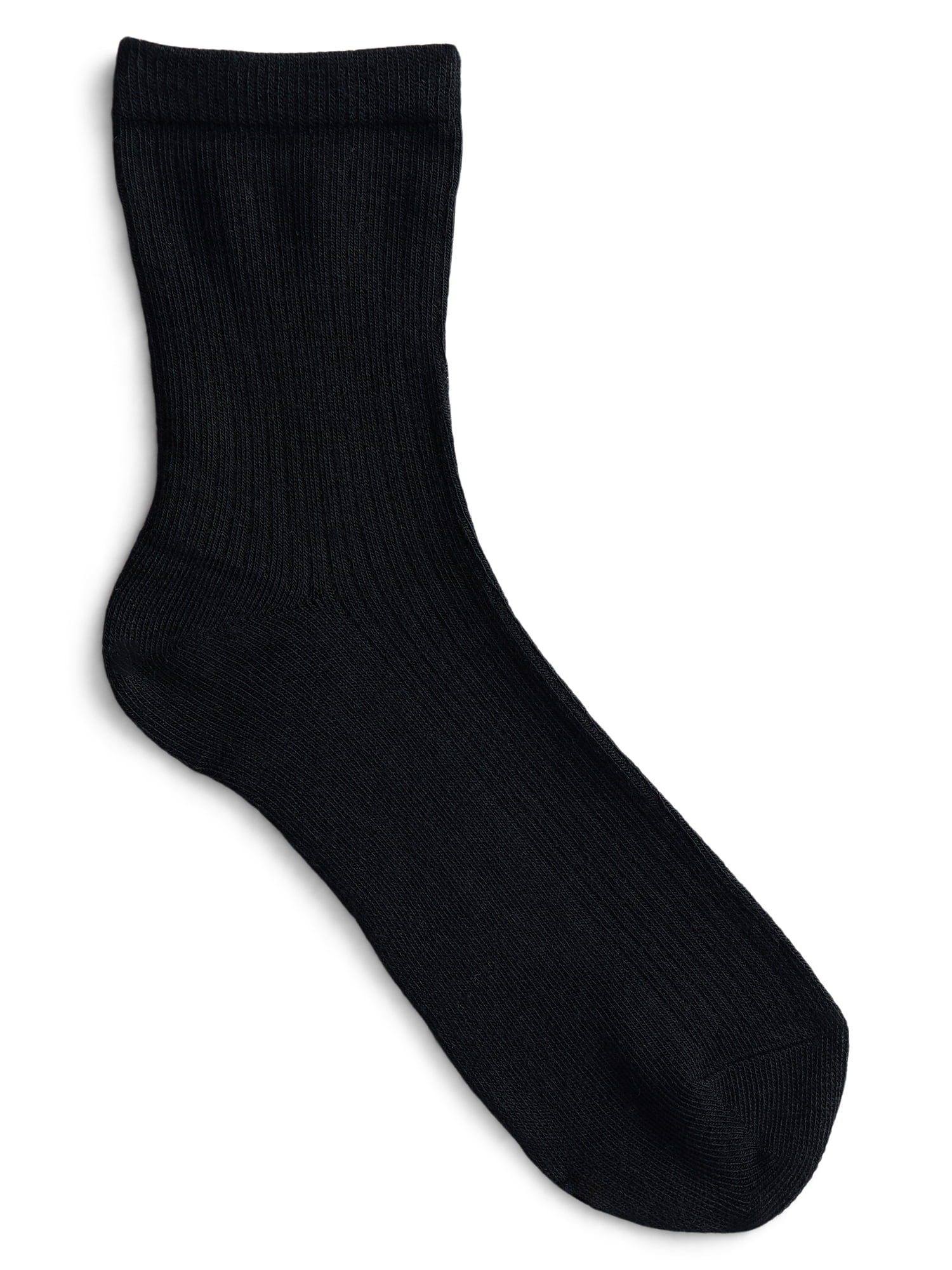 No Boundaries Women's Ribbed Mid Crew Socks, 6-Pack, Women's, Shoe Sizes 4-10