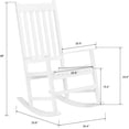 thumbnail image 3 of White Wooden Rocking Chair 68.5 * 86 * 115cm Outdoor Patio Balcony Rocking Chair Garden Leisure Rocking Chair, 3 of 8