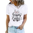 thumbnail image 1 of Bowake Easter T-Shirts pour Femmes Manches Courtes Col Rond T-Shirts Easter Joyeux T-Shirts Graphiques Mignons Hauts d'Été Décontractés, 1 of 7