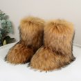 thumbnail image 4 of Botas Invierno A Media Pantorrilla Nieve Piel Sintética Peludas Mujer Punta Redonda Esponjosa Zapatos Planos Al Aire Libre, 4 of 8