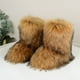 thumbnail image 4 of Botas Nieve Piel Sintética Mujer Punta Redonda Cálido Cómodo Zapatos Planos Al Aire Libre, 4 of 8