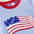 thumbnail image 6 of Staki 4th of July Baby Boy Girl Outfit Fourth of July Bubble Romper Short Sleeve Onesie Newborn Independence Day Clothes 6M 12M 18M Blue,3-6 Months, 6 of 9