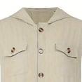 thumbnail image 6 of Men's Sleeveless Coverall Work Jumpsuit Long Pants Thin Soft Casual Washed Cotton Hooded Worksuit with Button Front and Multi Pocket Khaki, 6 of 6