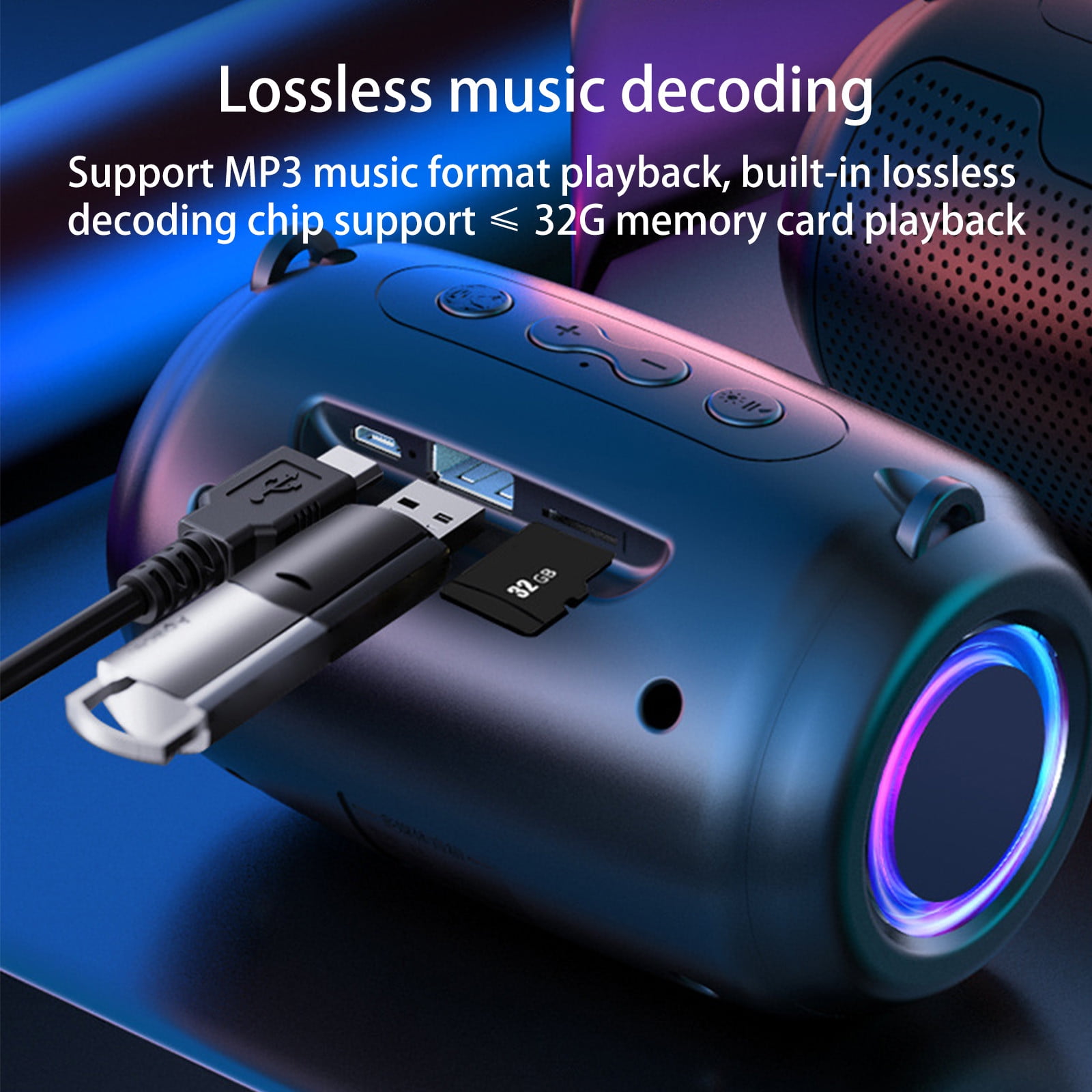 Up to 65% off! Cameland Bluetooth Speakers Bluetooth 5.0 Colorful Streamer Mini Audio Outdoor Portable Bluetooth Audio Subwoofer Surround Sound Hifi Speaker Computer Speakers