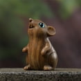 thumbnail image 5 of Handcrafted Small Mouse Wood Carving Statue - Realistic Miniature Wooden Figurine, Cute Home Decor for Indoor, Garden, Potted Plants - Durable & Lightweight Wooden Art Gift for Friends & Family, 5 of 6