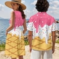 thumbnail image 4 of Jeiento Ice Cream Couples Vacation Outfits Matching Sets Cute Dress for Women Luau Party Summer Shirts for Men Casual Tiered Sleeveless Pleated Flowy Sundress, 4 of 6