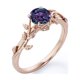 thumbnail image 4 of JeenMata Anillo de Compromiso con Solitario de Alejandrita de Corte Redondo de 0,50 Quilates Creado en Laboratorio con Diseño Bohemio en Baño de Oro Rosa de 18 K sobre Plata, 4 of 6