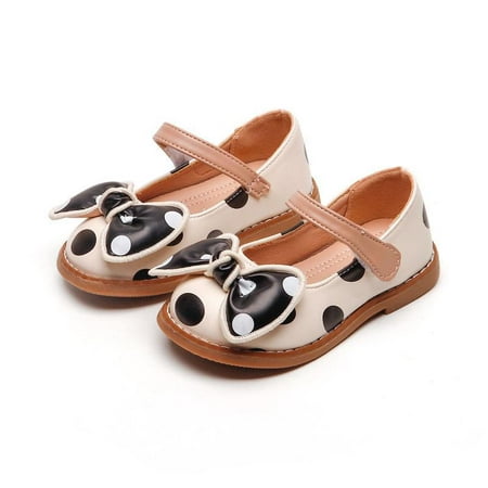 

HuaAngel Toddler Girls Little Girls PU Leather Polka Dot Ribbon Mary Jane Shoes W391 Sizes 5.5C-12C