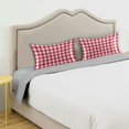 thumbnail image 5 of Haosy Satin Pillowcase for Hair and Skin Standard Cooling Silk Pillow Case with Envelope Closure Red and White Checkered 20"x40", 5 of 9