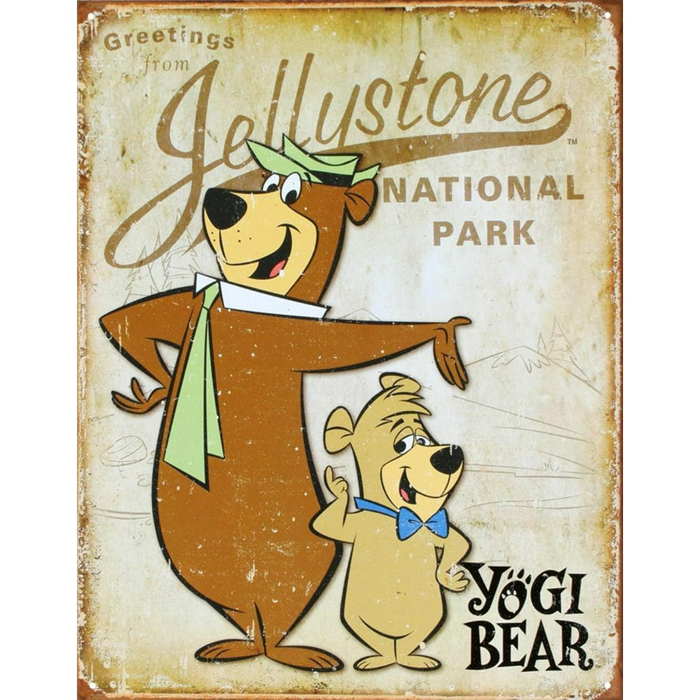 Yogi Bear Jellystone Park Tin Sign 12.5x16